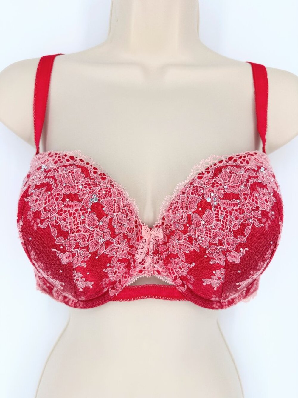 Victoria’s Secret Red Lace Dream Angels Lined Bra 34DD